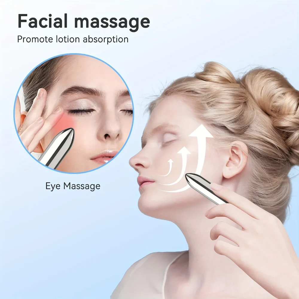 

1pc Mini Vibrating Massager Facial And Eye Massage Treatment Promotes Lotion Absorption Portable For Home And Travel Beauty Tool
