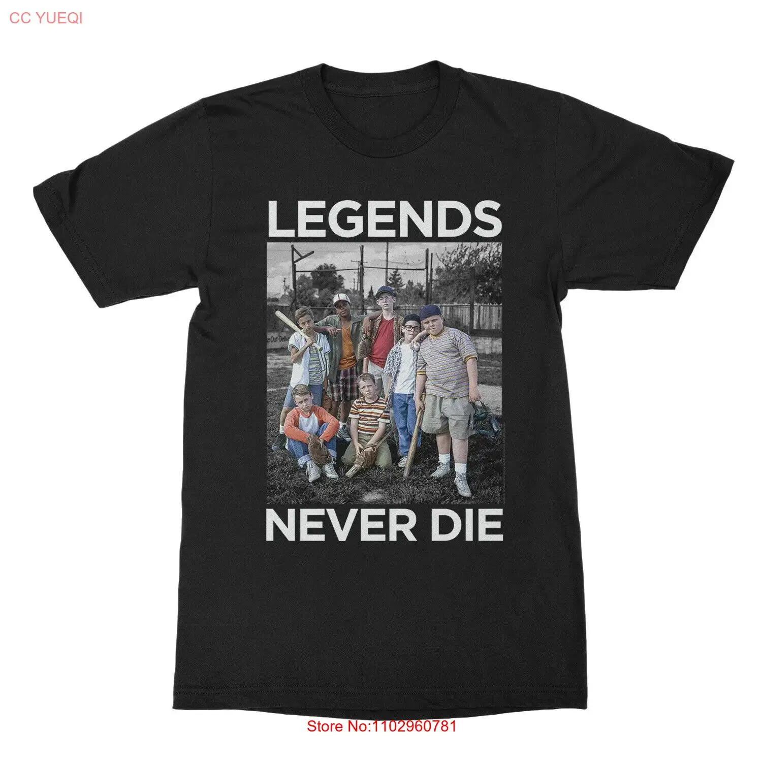 Мужская футболка The Sandlot TV Baseball Movie The Crew Photo Legends Never Die