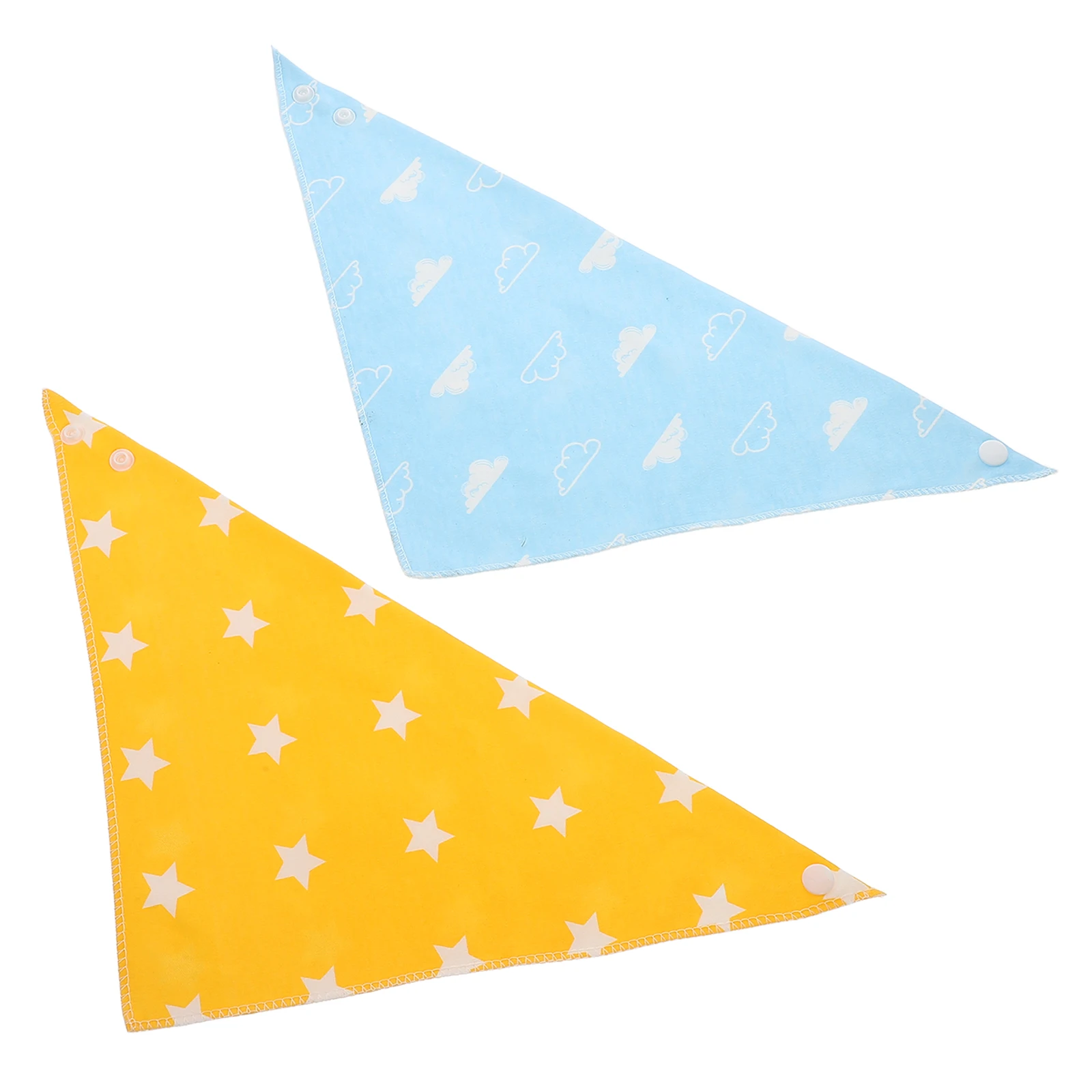 

2Pcs Baby Cotton Bandana Bibs Soft Absorbent Double Layer Feeding Drool Bibs Adjustable Snap Closure for Newborn Infant
