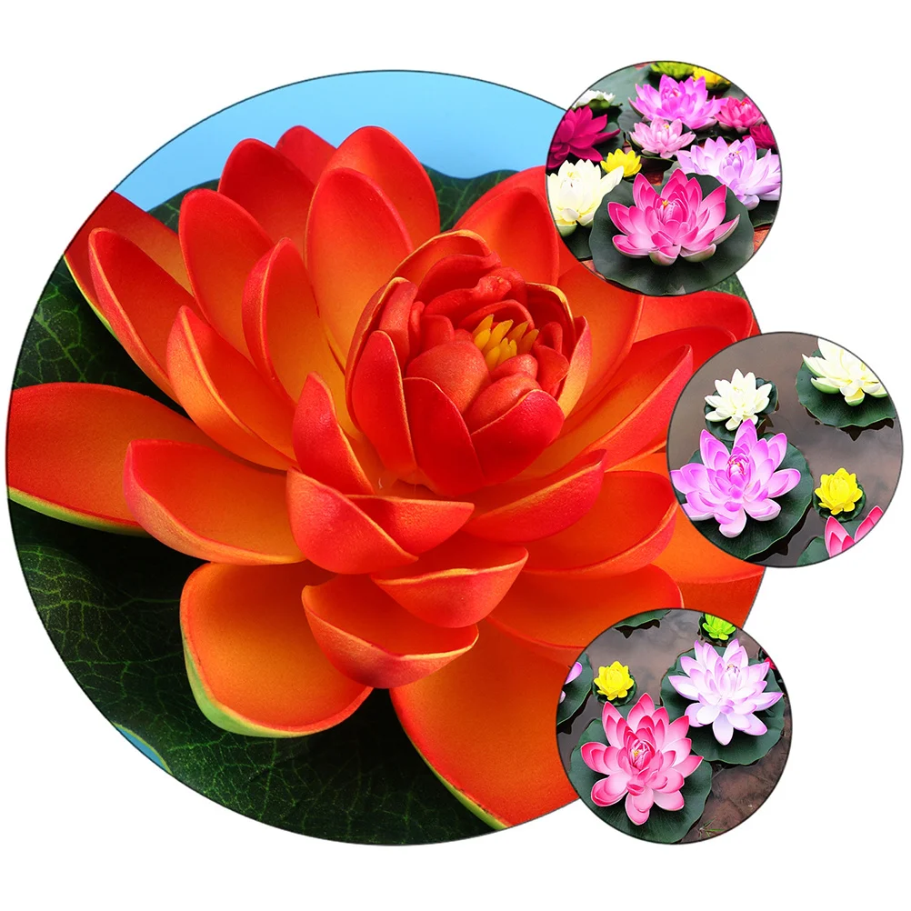 

3pcs Simulation Lotus Ornament Premium Artificial Water Lily For Fish Tank Aquatic Landscaping Decor Imitation Plant Fish Tank
