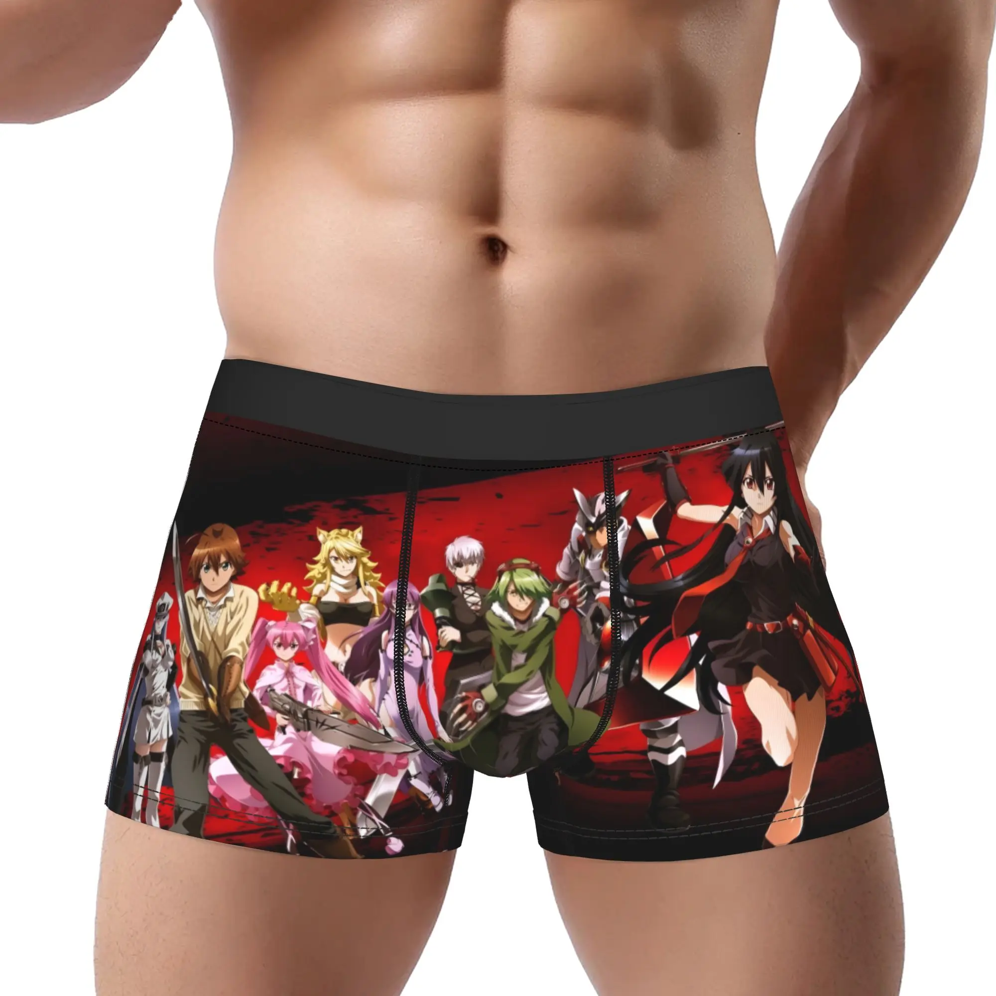1 pieza de calzoncillos Dark Gothic Anime Rebel Army Unite para hombre, ropa interior cómoda, pantalones cortos