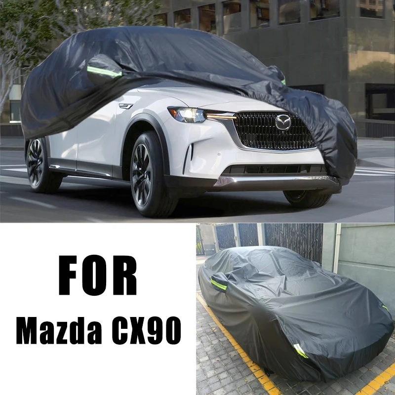 أغطية سيارة مازدا CX90 مناسبة لجميع الأحوال الجوية 6 في 1 مقاومة للماء والغبار والأشعة فوق البنفسجية ومضادة للثلج وحماية مقاومة للخدش