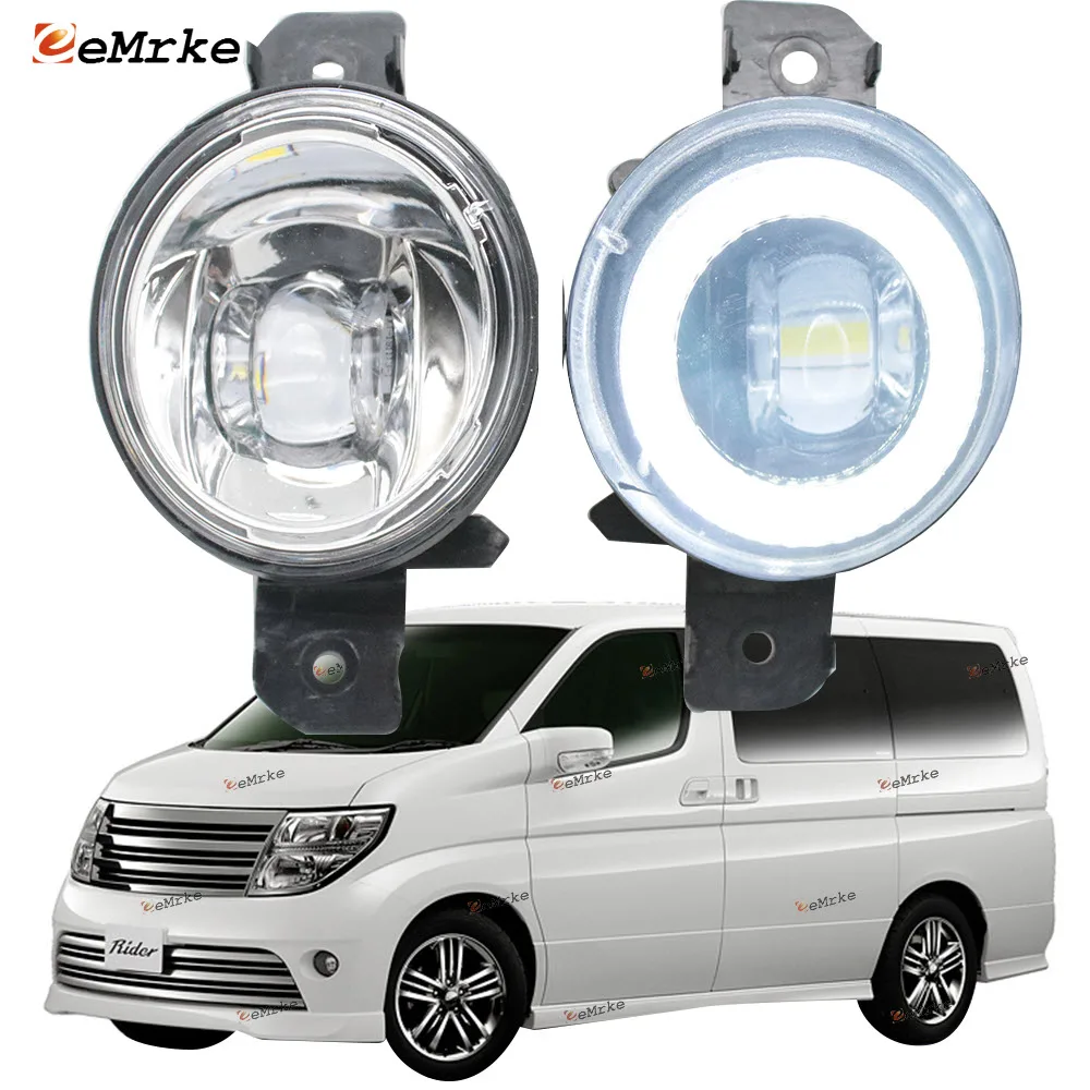 Led Angel Eye Daytime Running Light Cut-line Lens Lighting Fog Lights for Nissan Elgrand Rider E51 2003 2004 2005 2006 2007 2008