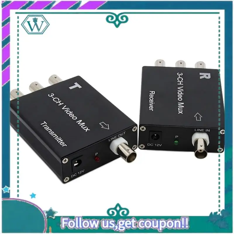 

A75Q-3-Way Video Multiplexer, Analog Surveillance Signal One-To-Three Overlay, Multi-Channel Camera One-Line Communication Durab