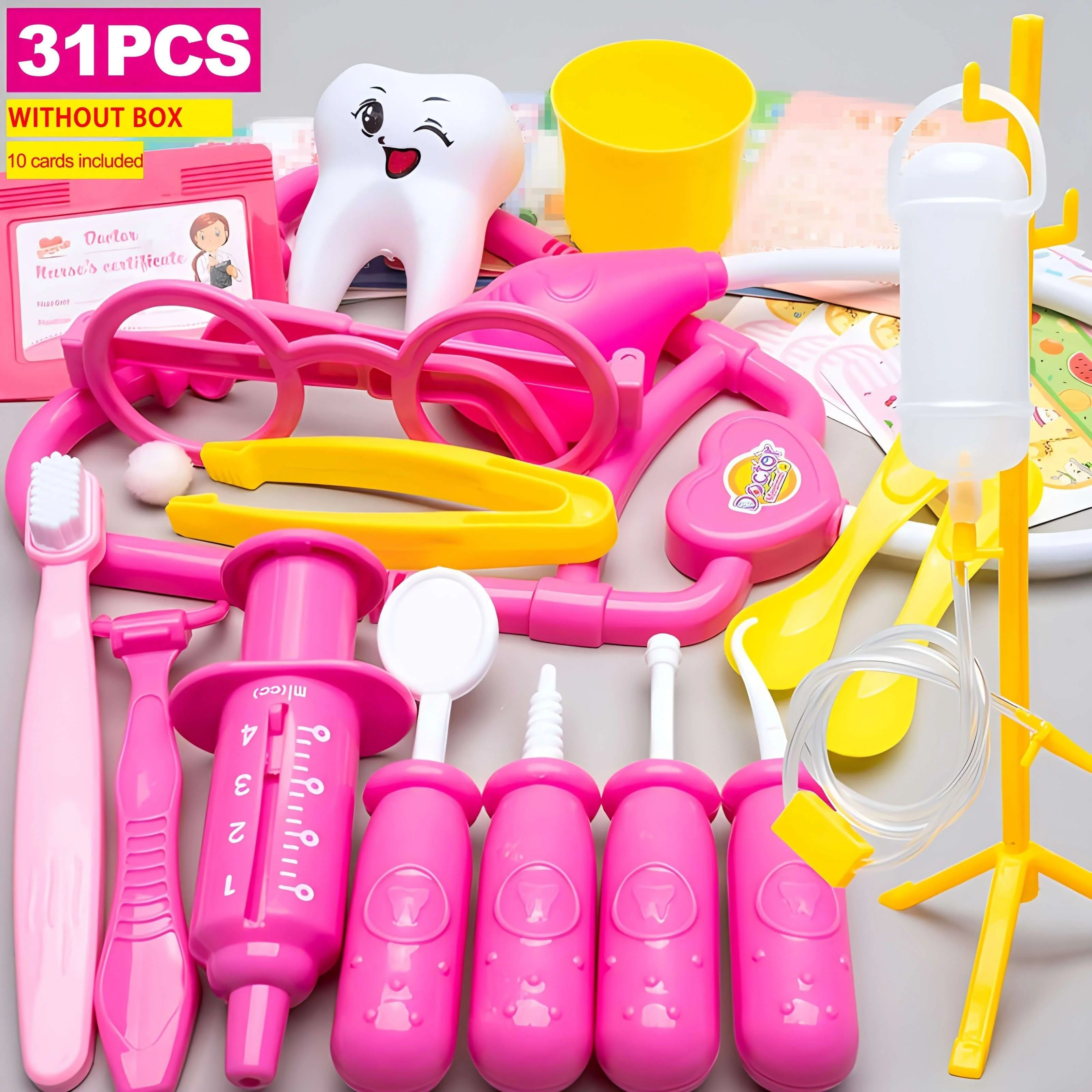 Toddler Doctor Kit Toy Kids Pretend Play Doctor Set Costume Dress Up, Educational Dentist Medical Kit Role Play Birthday Gifts