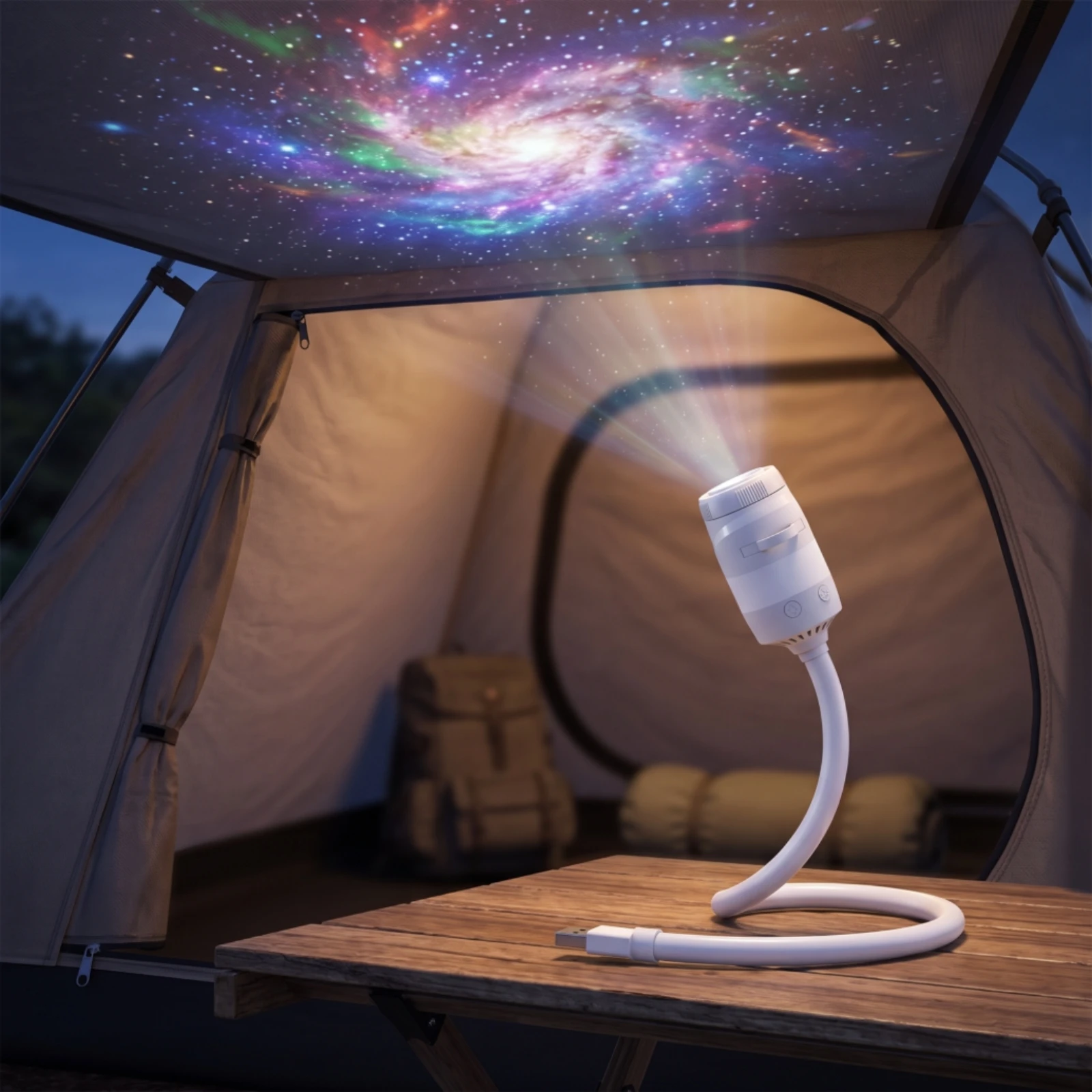 Galaxy Night Light Light Flexible Star Light with Projection Films Starry Night Light Compact Gooseneck Lamp Ambient