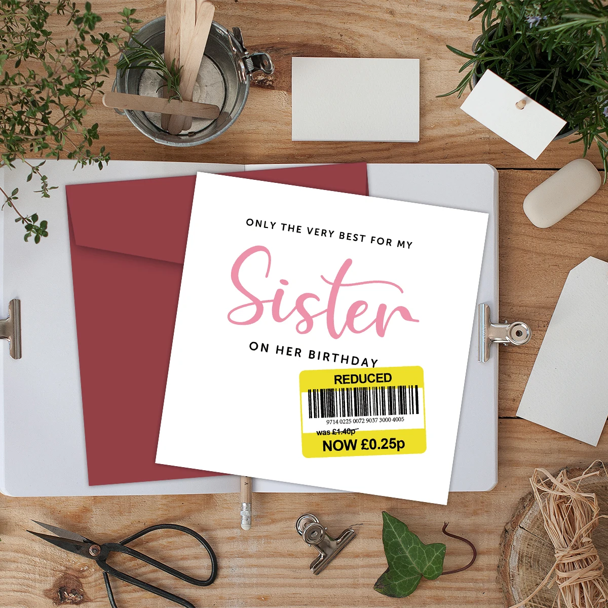1 Stück lustige Geburtstagskarte für die Schwester, reduzierte Karte, humorvolle Geburtstagskarte für die Schwester mit Umschlag, Geburtstagsgeschenke für die Schwester. – Detail 8