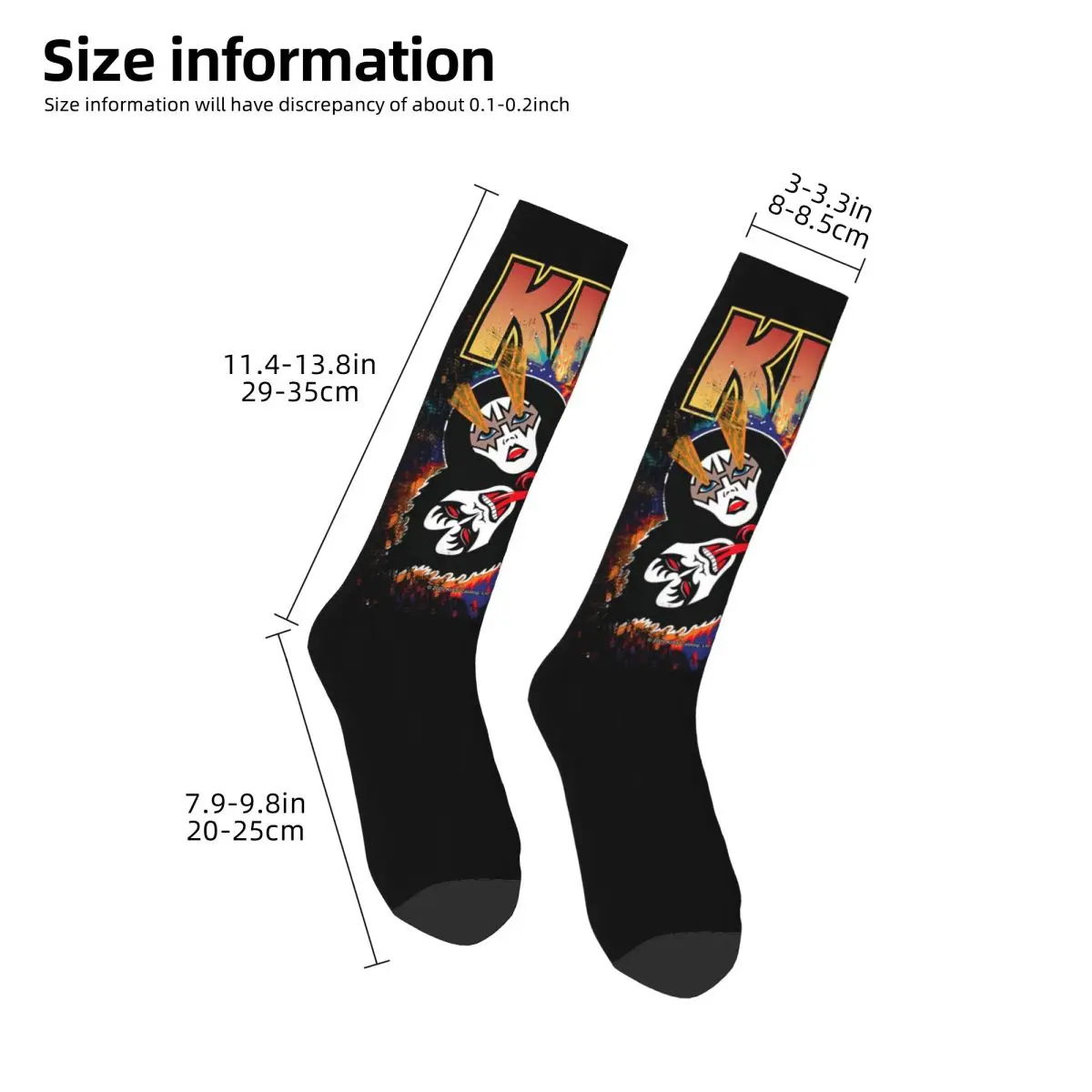 Kiss Rock Band Retor Socks Harajuku Super Soft Stockings All Season Long Socks Accessories for Unisex Gifts