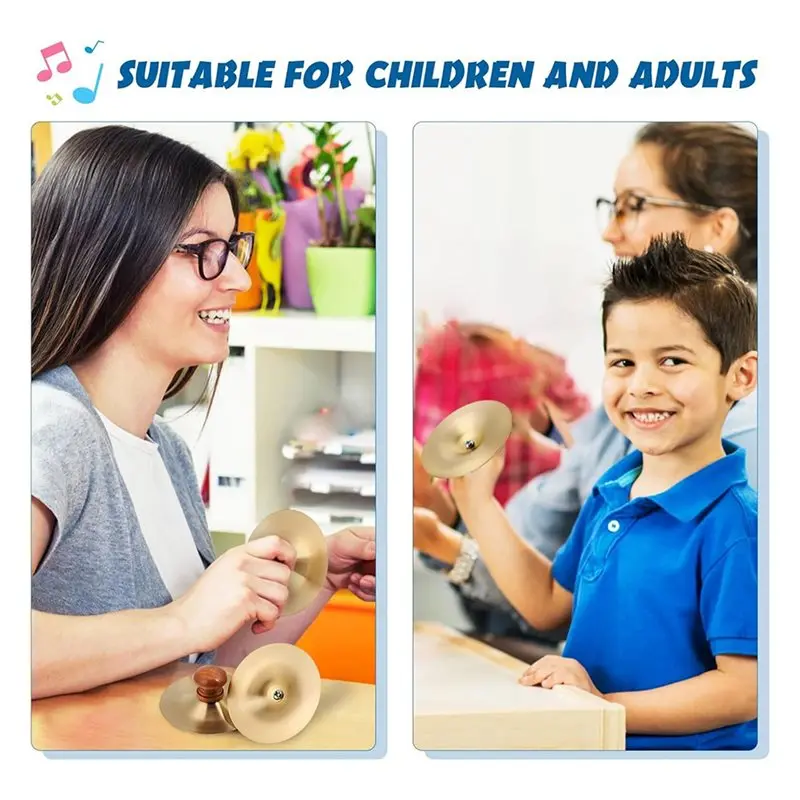 J1UL1N يده ممارسة الطبول 1 زوج 7 سنتيمتر/2.75 بوصة إصبع الصنج النحاس الصغيرة اليد الصنج للأطفال آلة أورف الموسيقية #2