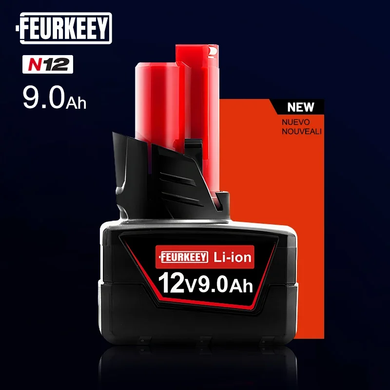 

For Milwaukee Batteries M18B5 XC Lithium Battery 18v 5.0/6.0 Battery Charger for Milwaukee M12 3.0/5.0/6.0/9.0Ah ,Screwdriver