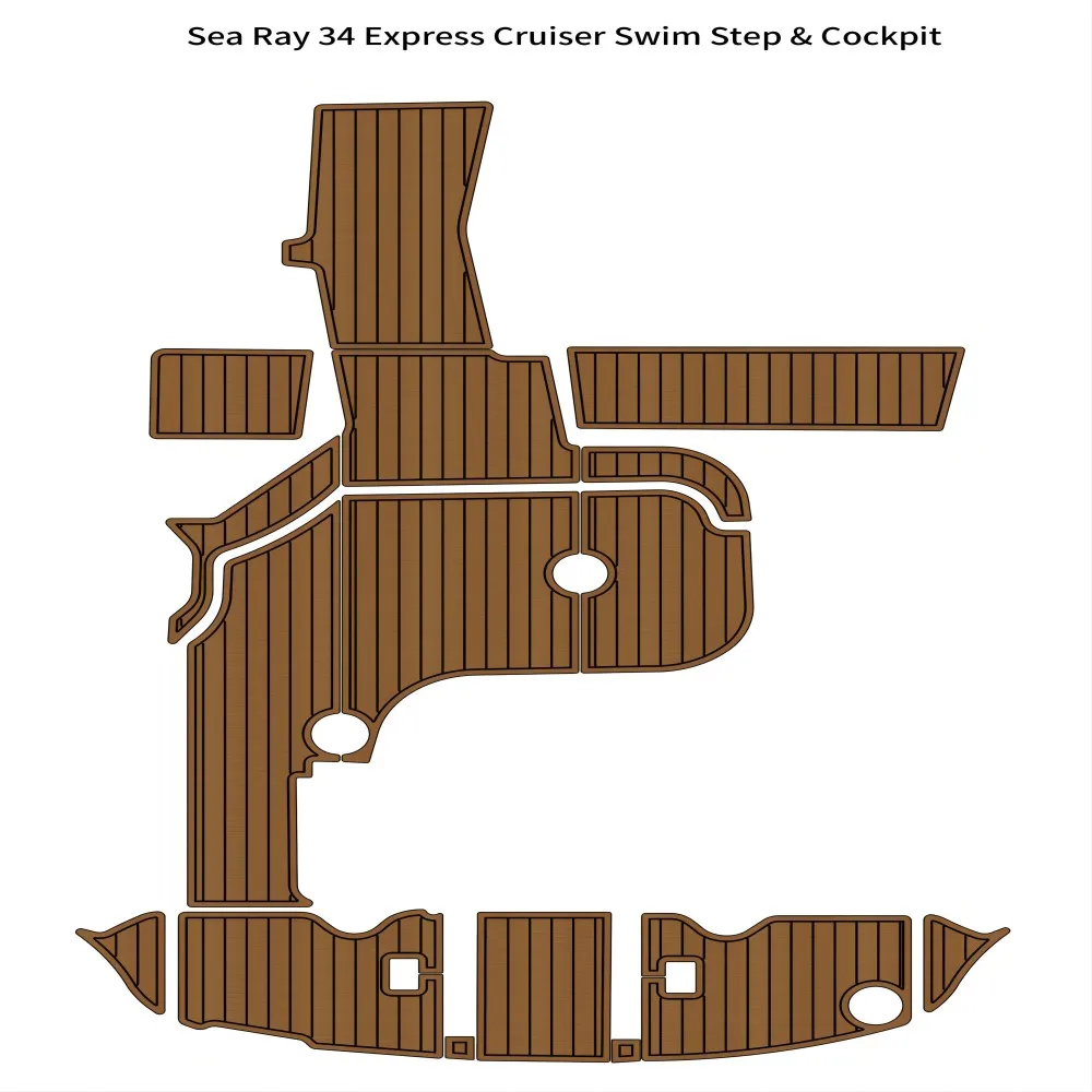 

Sea Ray 34 Express Cruiser Swim Platform Cockpit Pad Boat EVA Foam Teak Floor