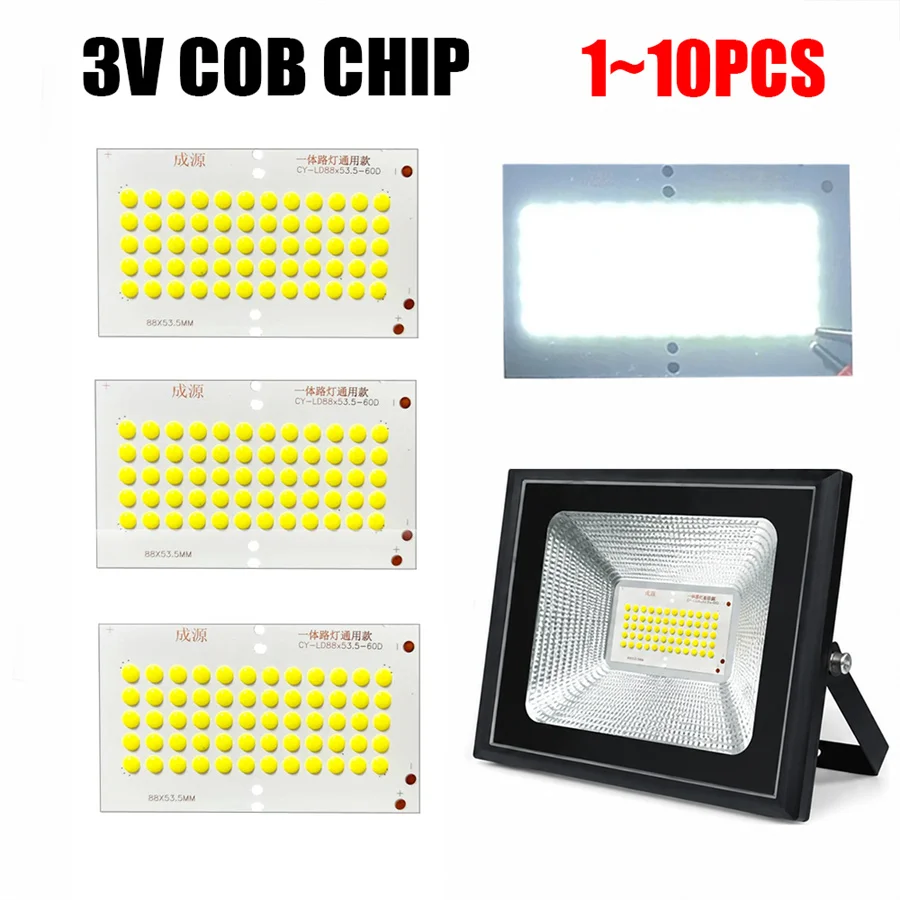 Portable 3V 6W Solar Chip Light Source White Light LED COB 60 Bead Integrated Highlight Chip Outdoors Garden Balcony Accessories