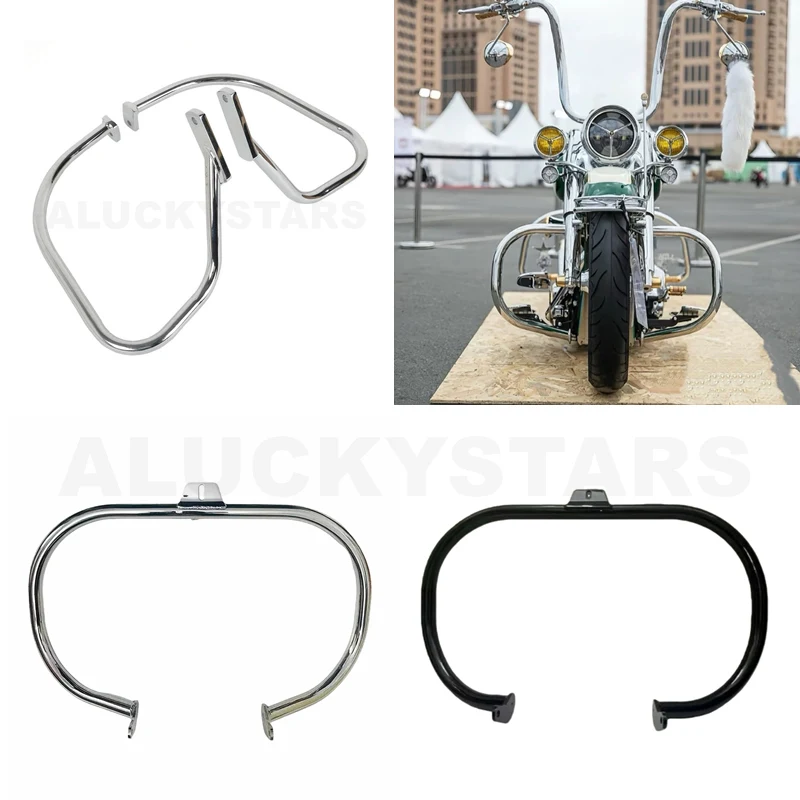 Motorcycle Highway Bars Front Rear Guard Crash Bar Bumper For Harley Softail Classic Heritage Deluxe Fat Boy Springer 00-17