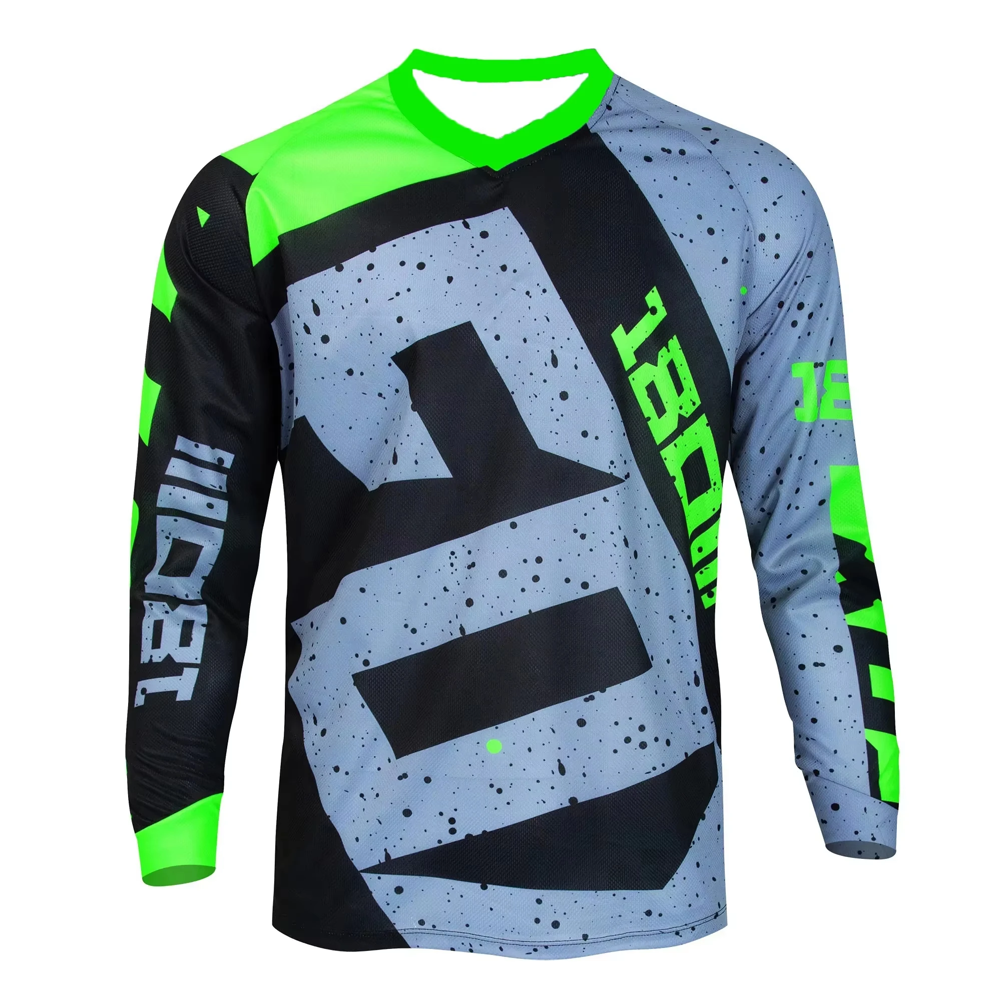 Men's Letter Pattern Long Sleeve Cycling Jersey Mtb Motocross Off Road Top Breathable Loose Fit Dirt Bike Riding Family Matching
