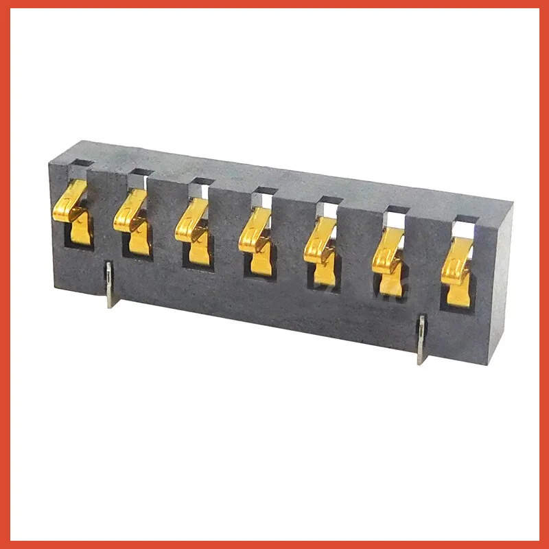 

NEw Spring Compression Contact 3.0mm Pitch 7 Pin Male Connector Surface Mount Battery Connectors Reflow Solder PCB