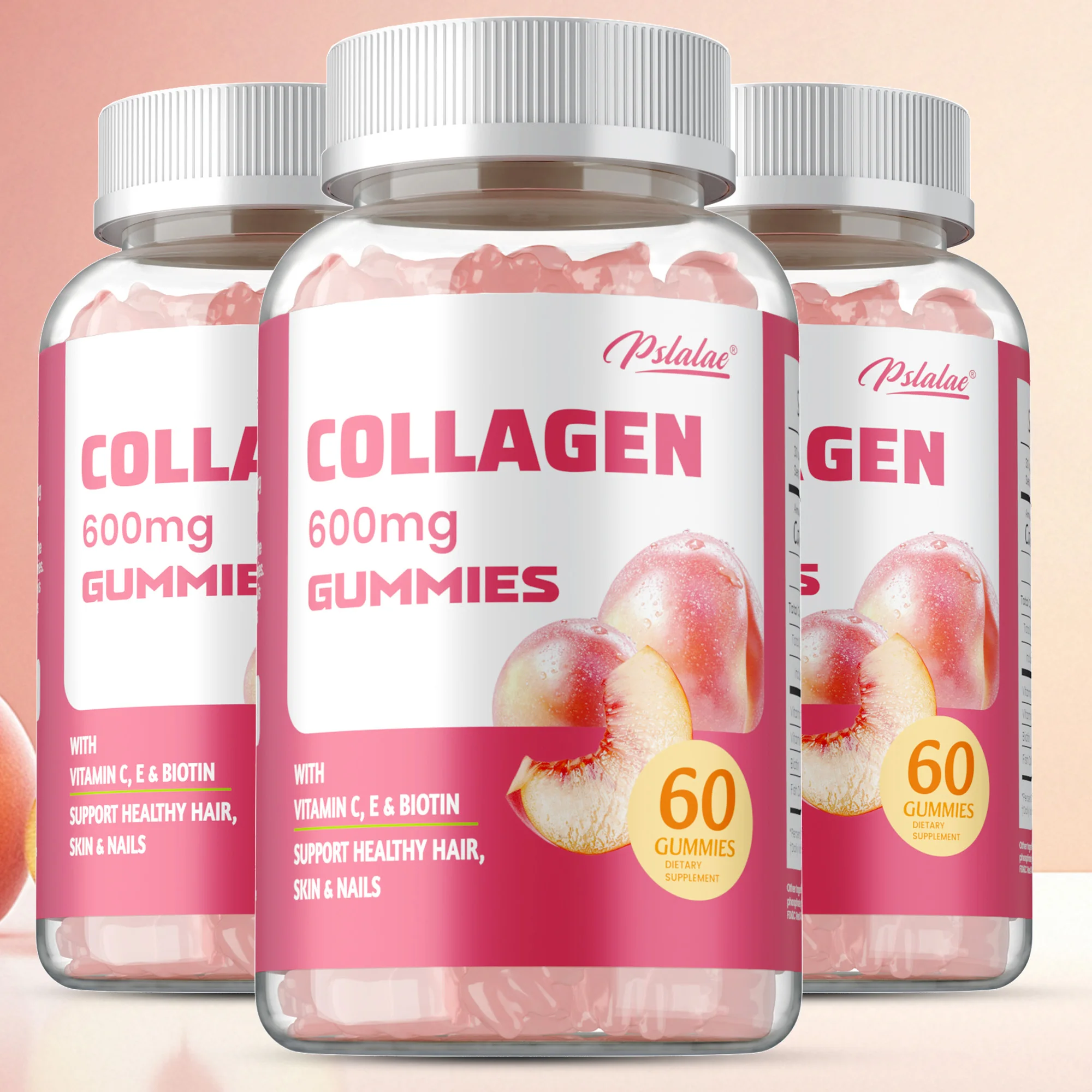 

Collagen Gummies 600mg - Supports Healthy Hair, Skin and Nails, Promotes Collagen Production, Improves Energy, Immunity, Non-GMO