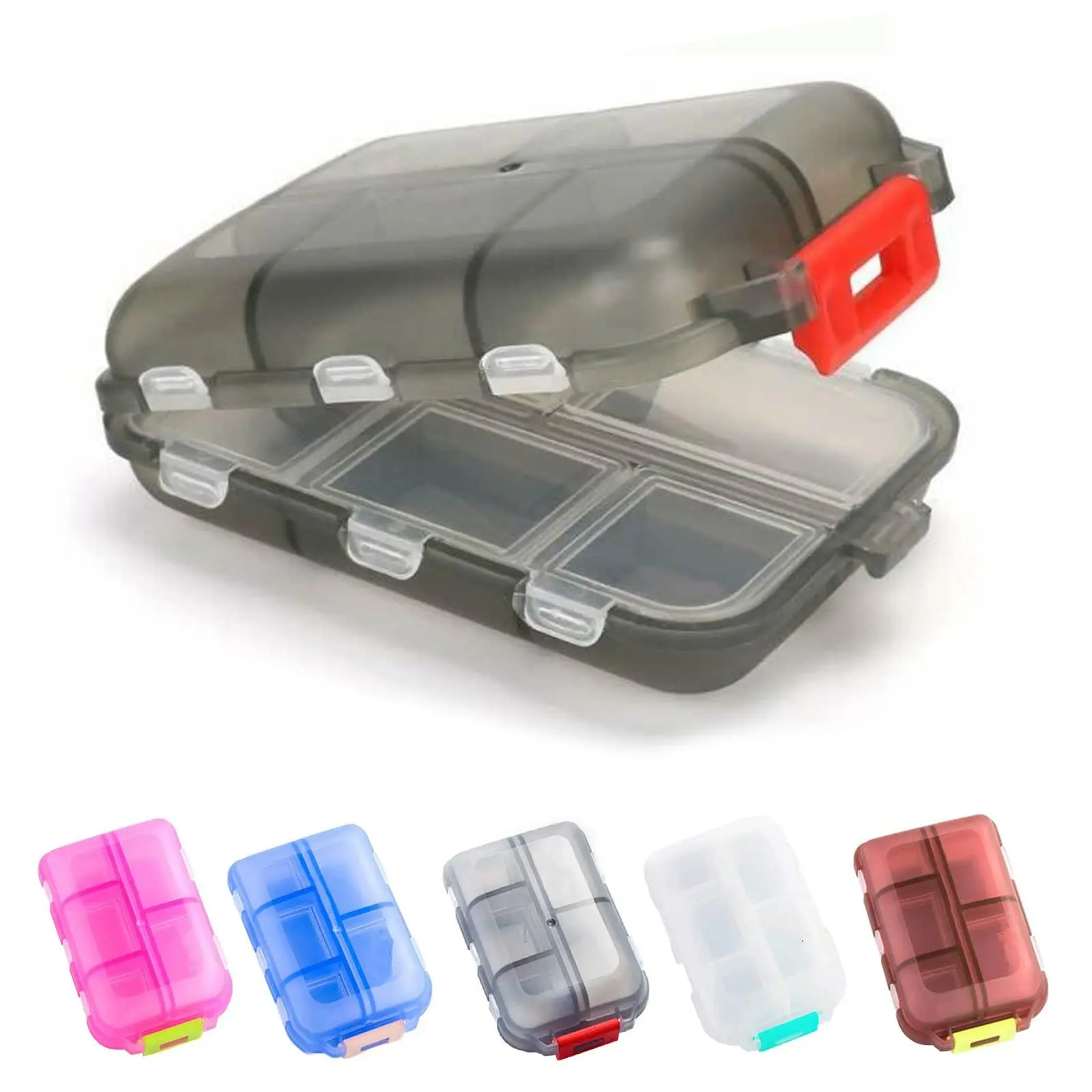 

10 Grids Pill Case, Portable Small Weekly Travel Pill Organizer, Portable Pocket Pill Box Pill Container organizer box Wholesale