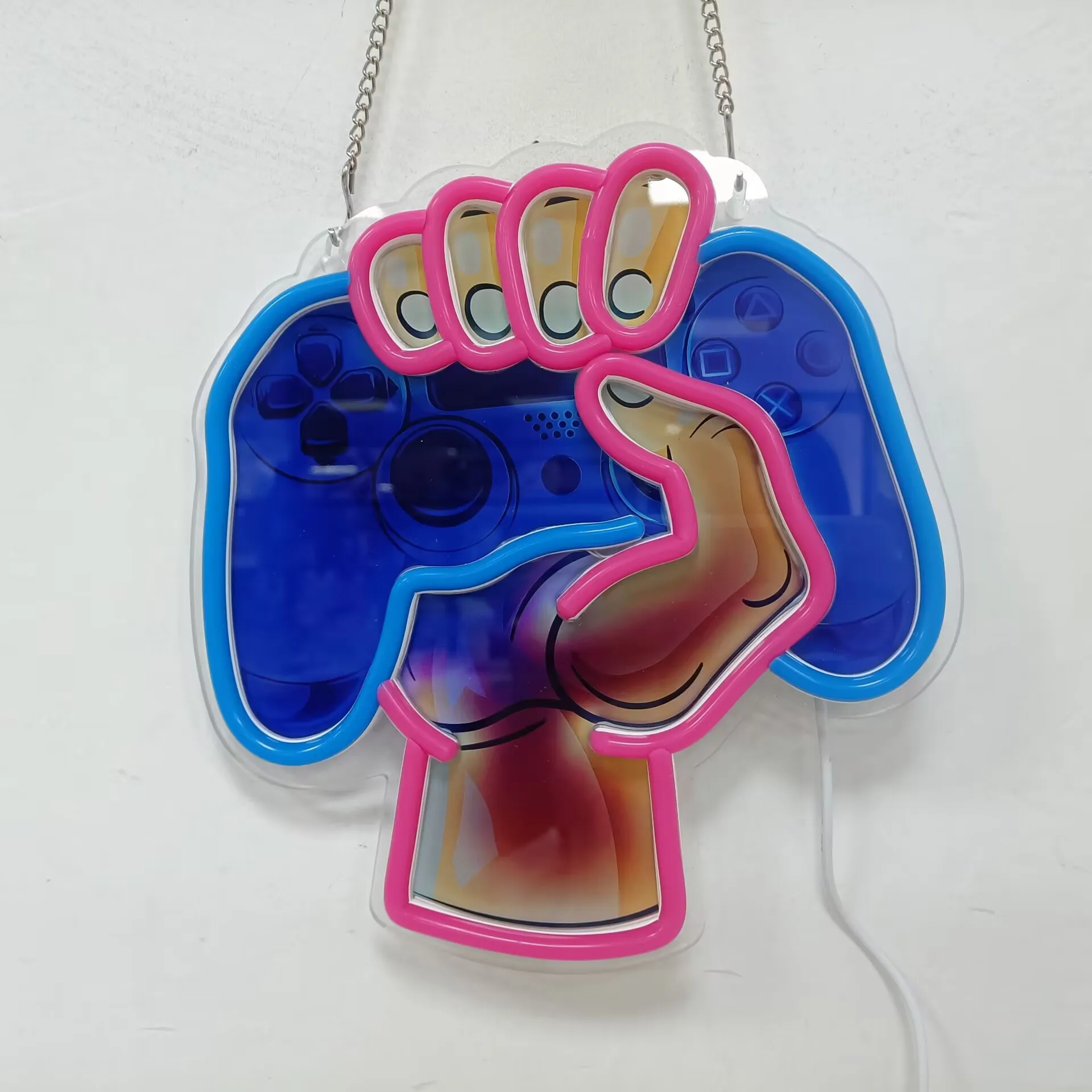 Victory Fist LED Neon Sign USB Dimmable Neon Light Sign for Gameroom Bedroom Bar Livingroom Birthday Party Gift Wall Decor