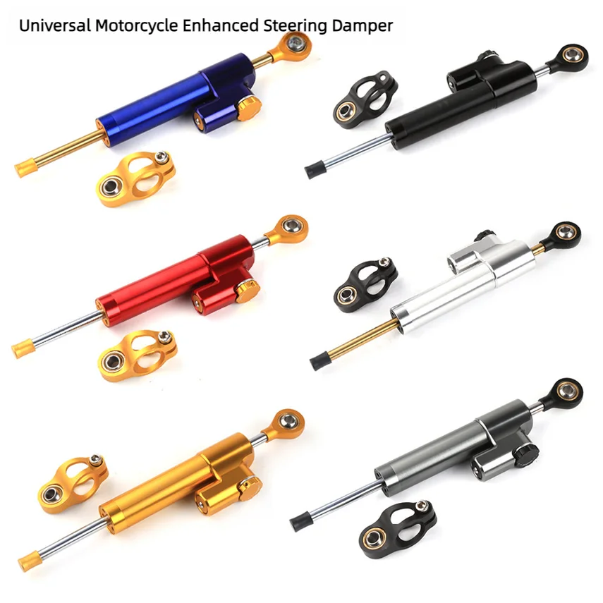 Motorcycle Handlebar Accessories Titanium Rod Universal Shock Absorber Direction Damper Steering Stabilizer Damper