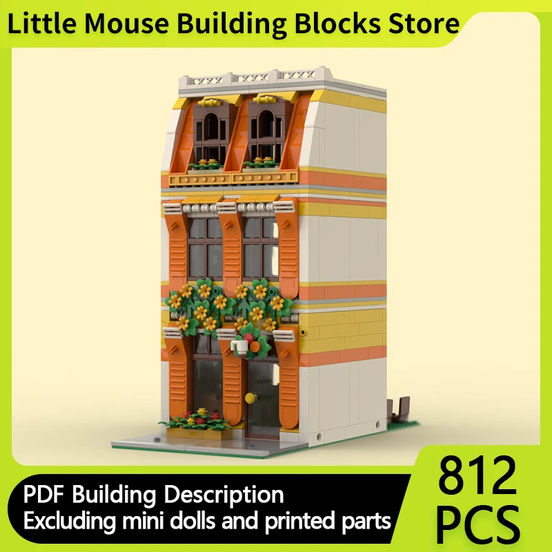 

Street View Model MOC Building Bricks City Residential Building Modular Technology Gifts Holiday Assemble Children Toys Suit