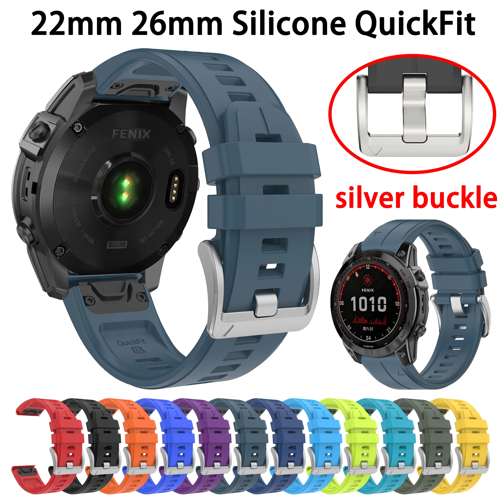 Für Fenix 5 Plus Uhrenarmband 22 26mm QuickFit für Garmin Fenix 5 5X 6 6X 7 7X PRO Fenix 8 Epix Tactix Quatix MARQ 47mm 51mm Band