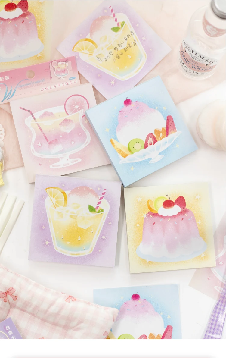Journal GO 100 Stück Aquarell-Dessert- & Getränke-Weißkraftpapier für Scrapbooking, Fruchtlimonade, Eiscreme, Pudding, Journalmaterial – Detail 2
