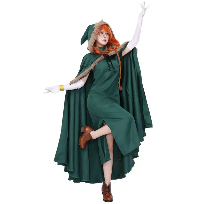 

DAZCOS Aurora Bunny Cosplay Cloak Costume Womens Cosplay Costume Bunny Cloak Green Dress for Halloween