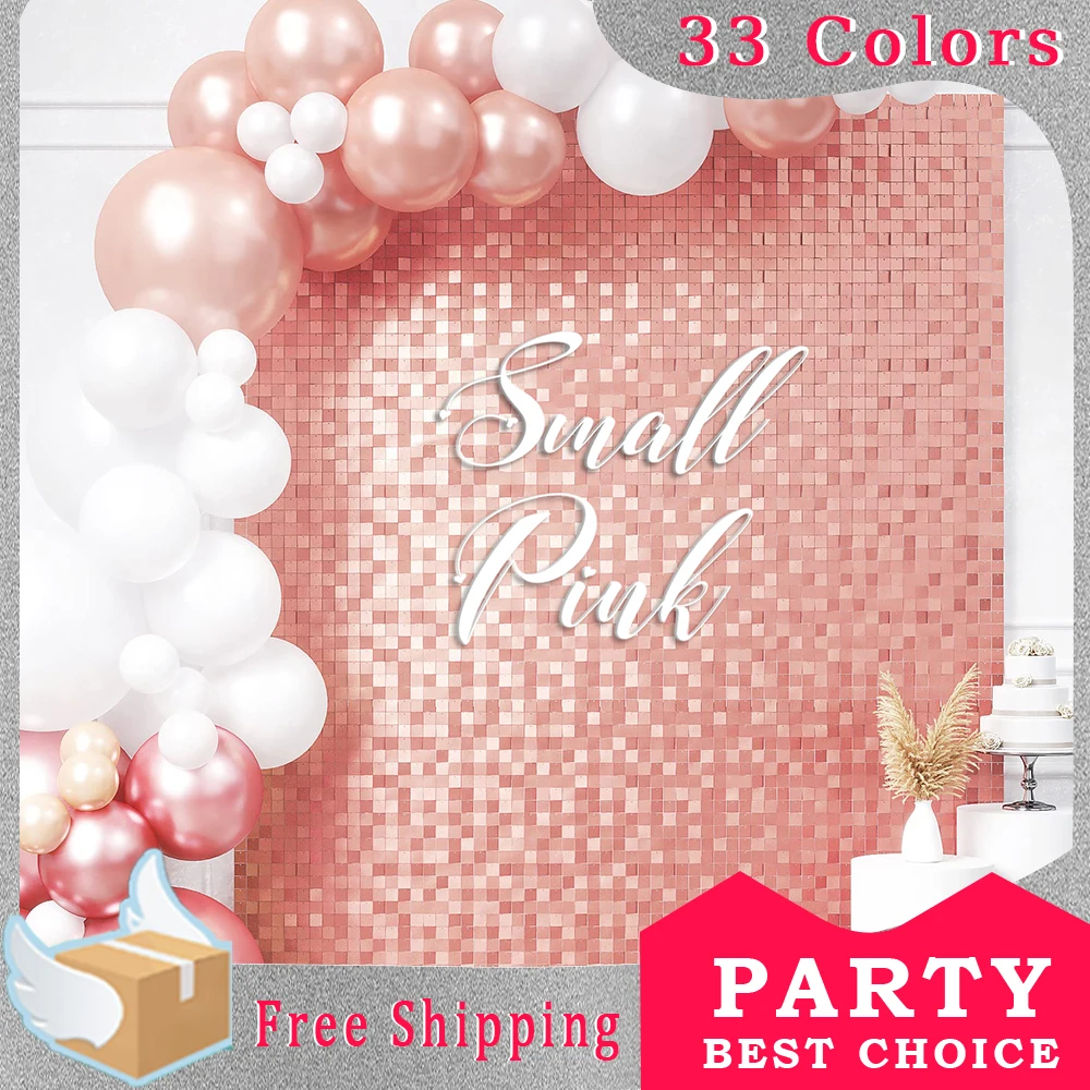 

6-18Pcs Shimmer Sequin Wall Panel Backdrop Blue Pink Wedding Party Birthday Show Square Gliter Decorative Decoration Irisdecent