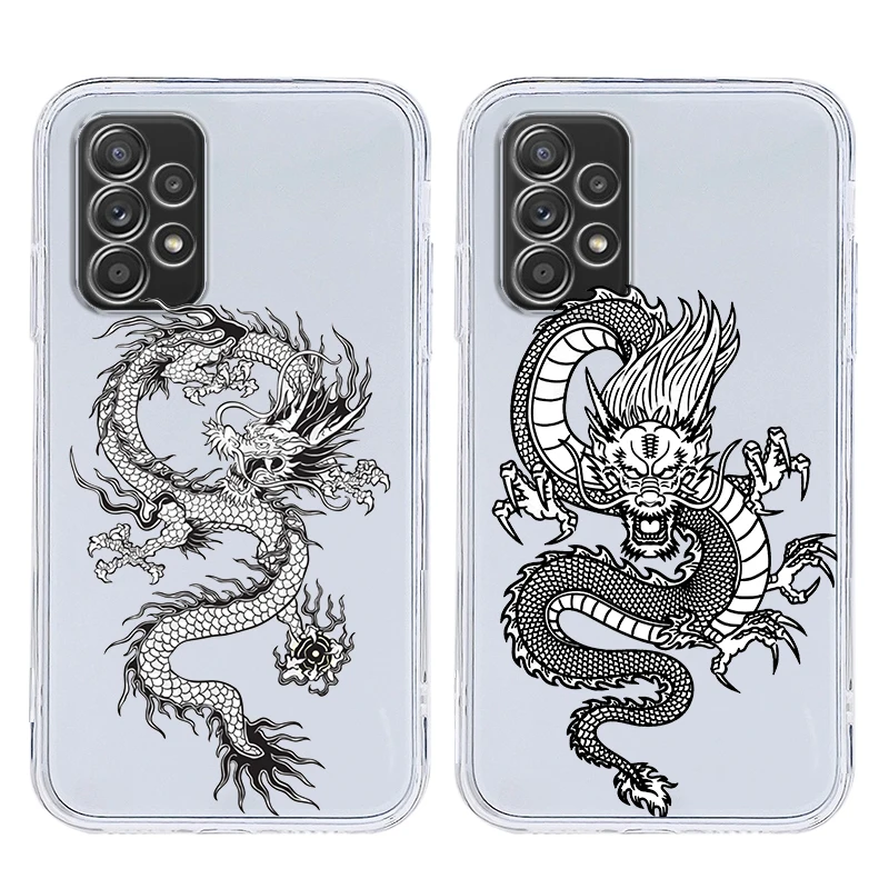 Dragon Fashion Animal Case For Samsung A15 A13 A35 A55 A51 A71 A41 A31 A21S A03S A05 A17 A23 A25 A33 A53 A73 5G A07 4G Cover