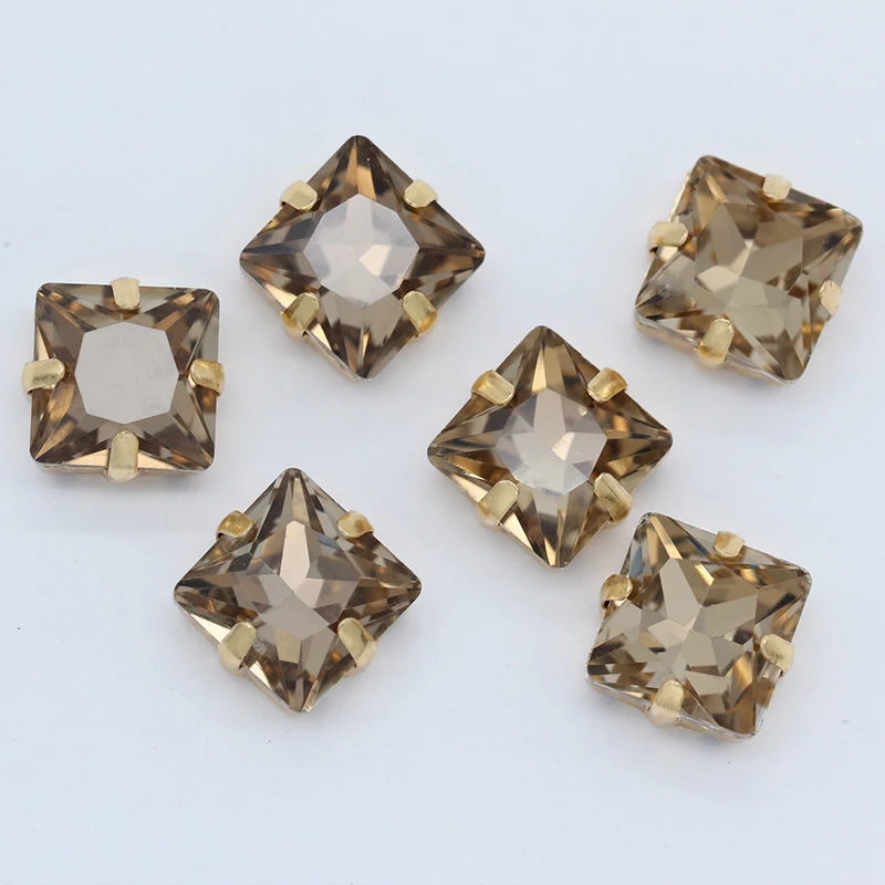 Square Shape Sew On Rhinestones With gold claw rhinestones Square Shape Sew On Rhinestone Beads Clothes Jewelry Diy Trimming