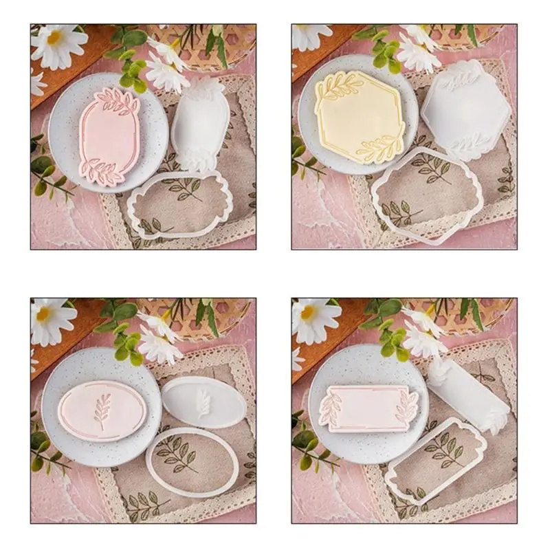 Stampi in silicone per biscotti con cornice con motivi delicati per biscotti creativi dessert