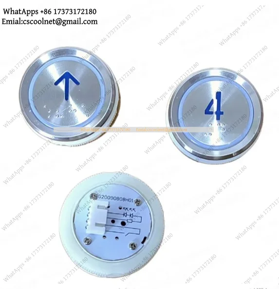 k3 10PCS AN306 DC24V Elevator Button with Braille G20090808H01 Bule Light Lift Accessory A3N52401 A4J52400 A4N52401 190624
