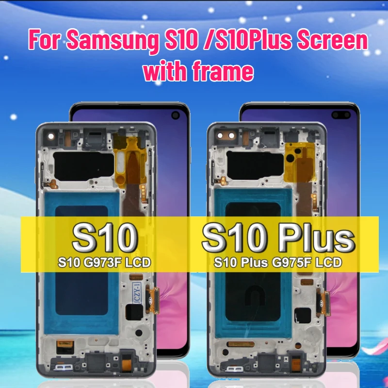 

Новый TFT-дисплей для Samsung S10 с рамкой, сенсорной панелью и дигитайзером в сборе для Samsung Galaxy S10 Plus