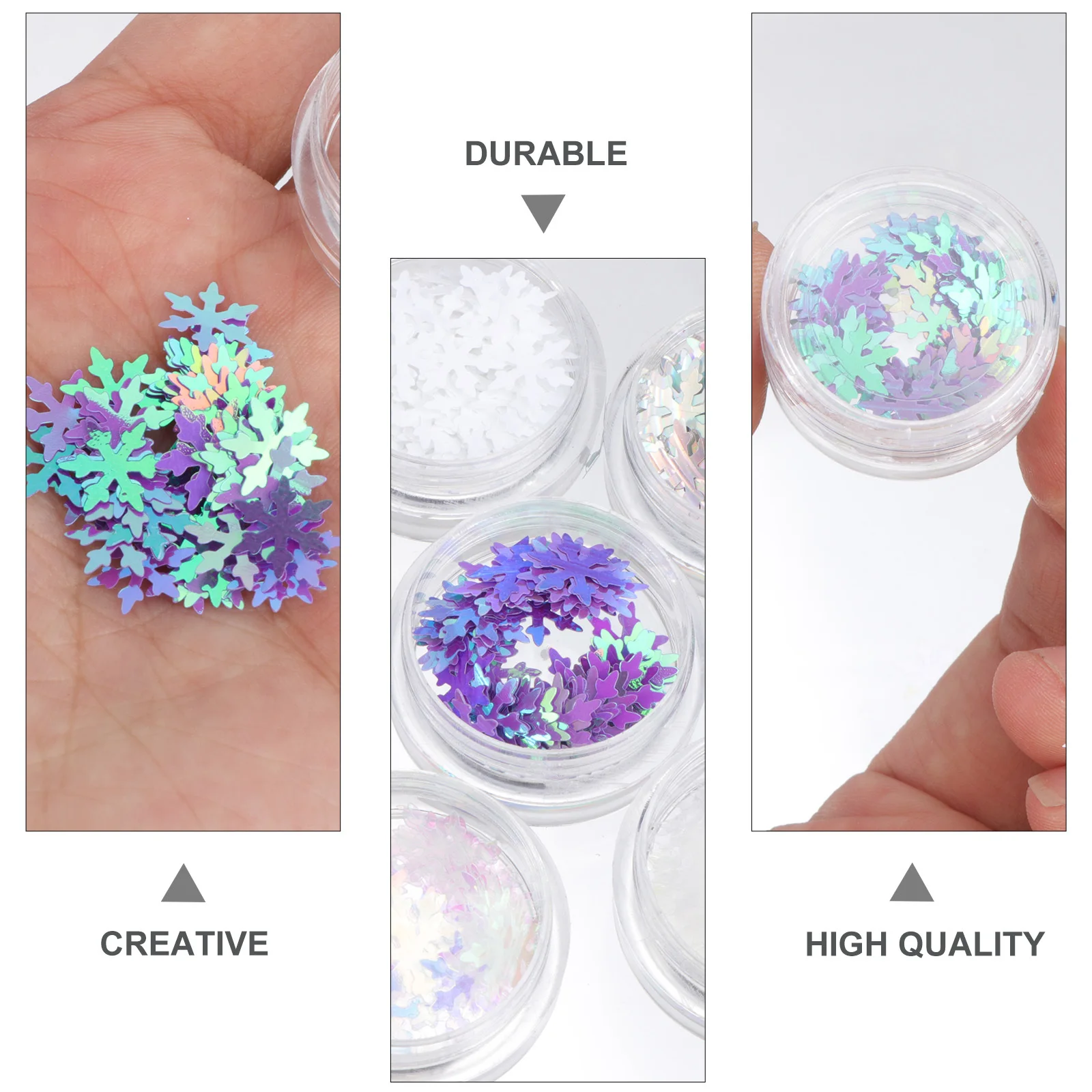 12Pcs Snowflake Nail Paillette Manicure Sequins Christmas Nail Art Creative Pretty Decorative Sequins Pretty Manicure Paillette