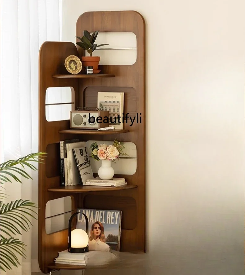

Solid wood corner shelf living room, bookshelf