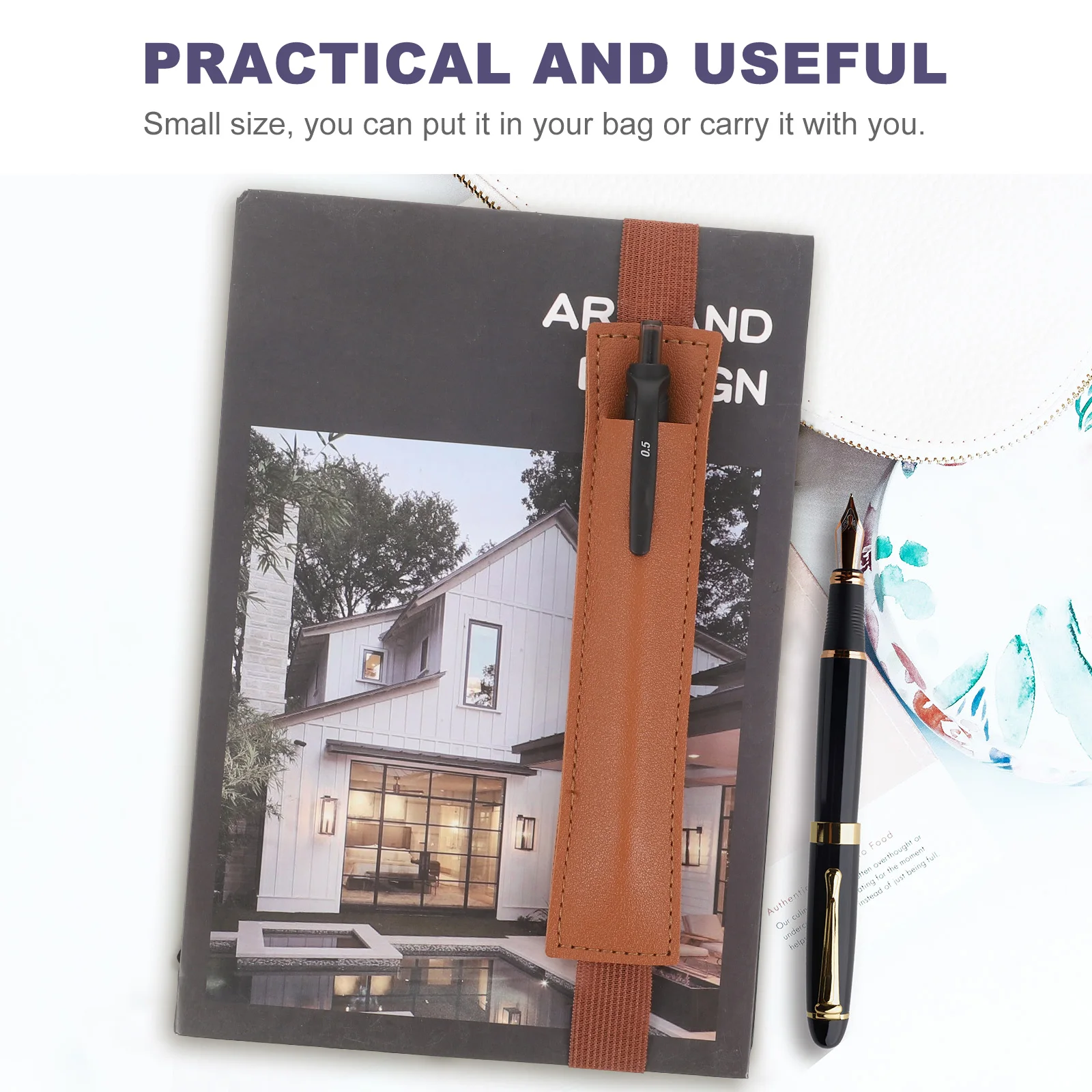 

6pcs Notebook Holder Elastic Holder Pen Sleeve Pouch Band Fountain Ballpoint Pen Case