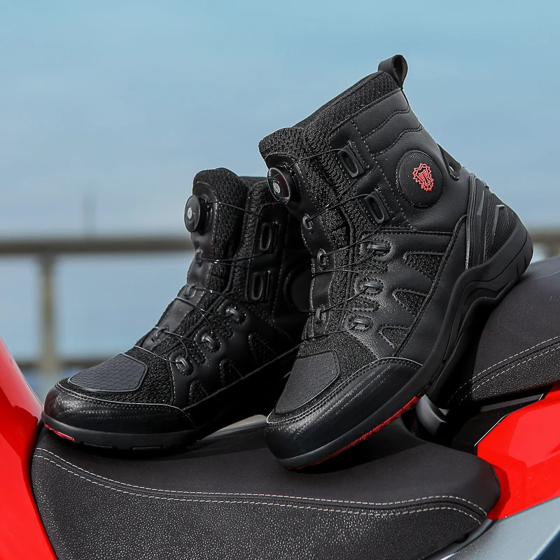 

Motorcycle protective boots unisex mesh fashionable breathable non slip four seasons cycling road riding boots journey equipment