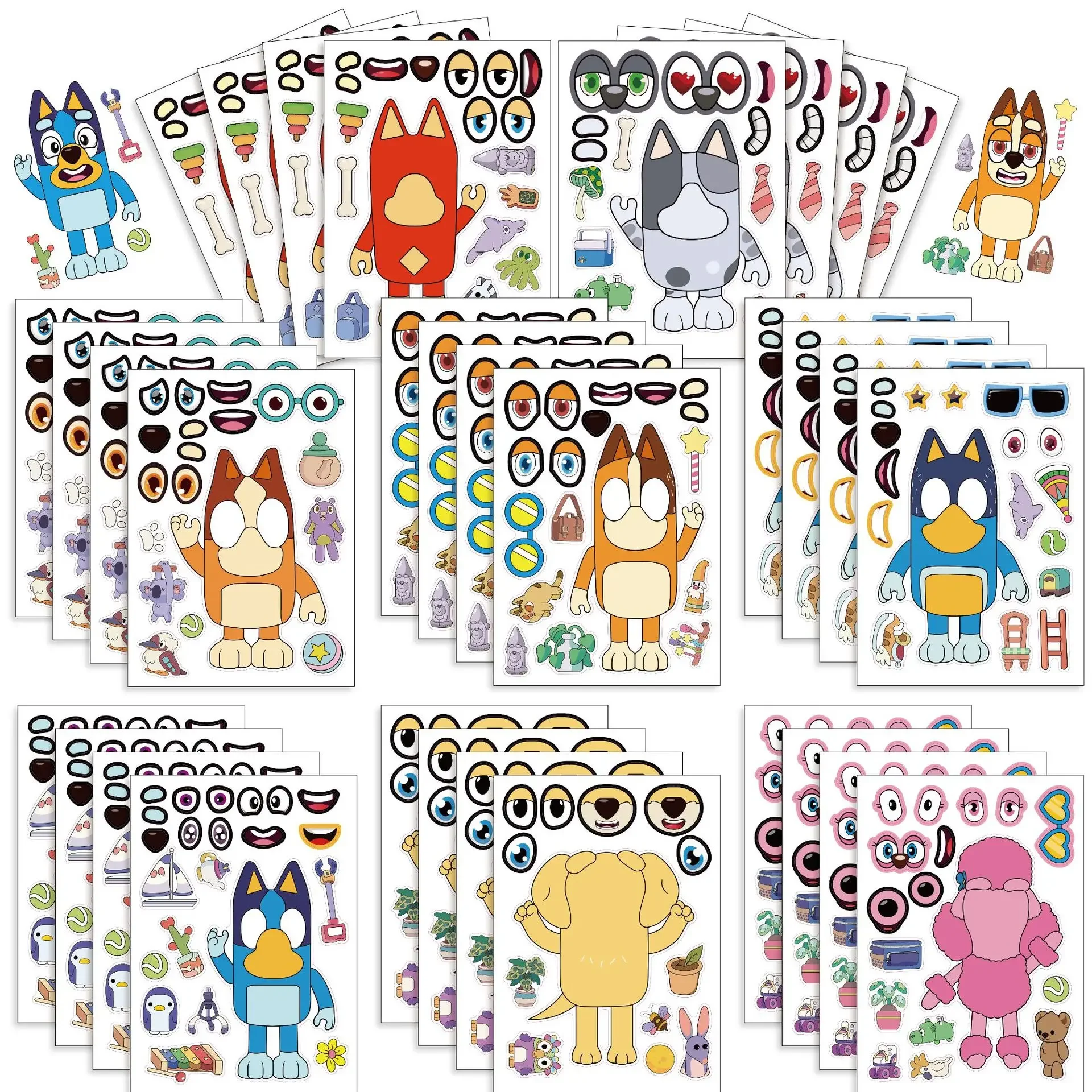 

Cosplay Accessory - Bluey DIY Face Sticker Puzzle for Kids and Anime Fans