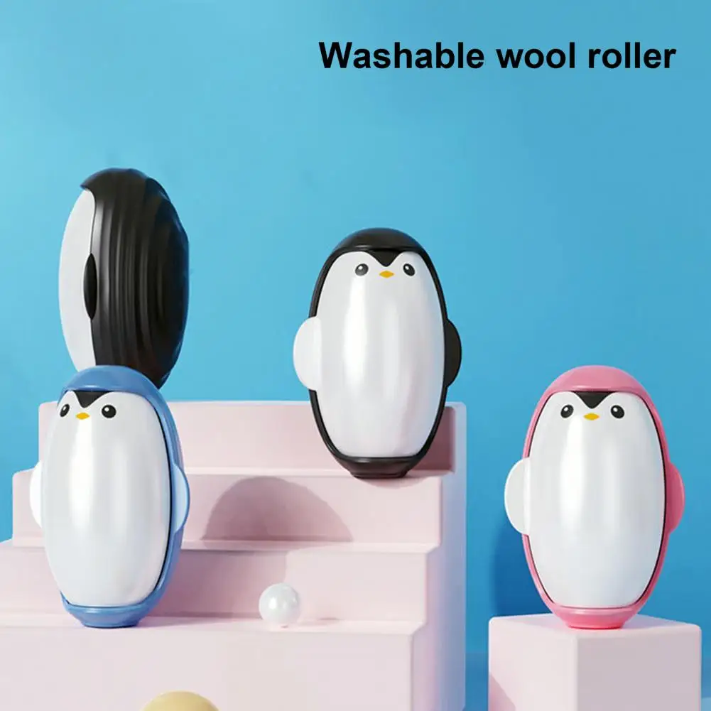 Penguin Shape Reusable Lint Roller Ball Super Sticky Gel Reusable Washable Compact Travel Size Clothes Lint Remover