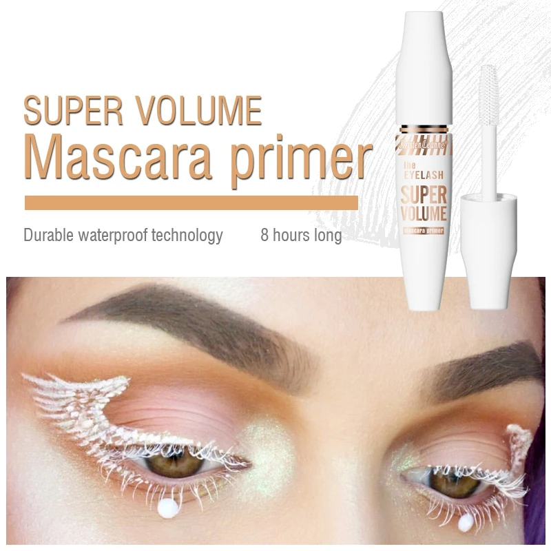 White Mascara Base Dense Curly Finalize Does Not Smudge Waterproof Long-lasting Mascara Eyelashes Makeup Cosmetics