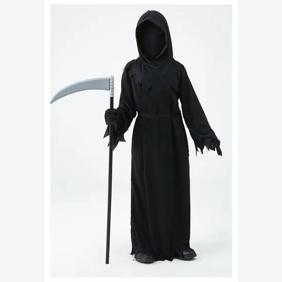 Crianças loween horror reaper traje cosplay playwear sem marca traje de palco tradicional étnico feminino wear