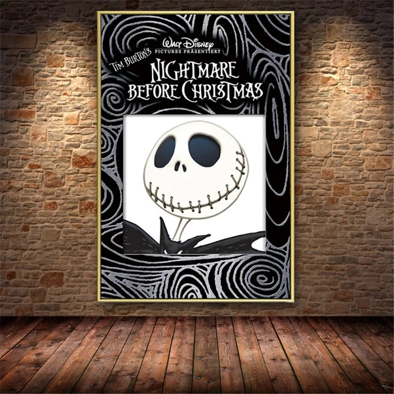 Jack et Sally Cartoon Poster, Nightmare Before Christmas, Canvas Prhonneur, Wall Art Picture, Living Room, Anime