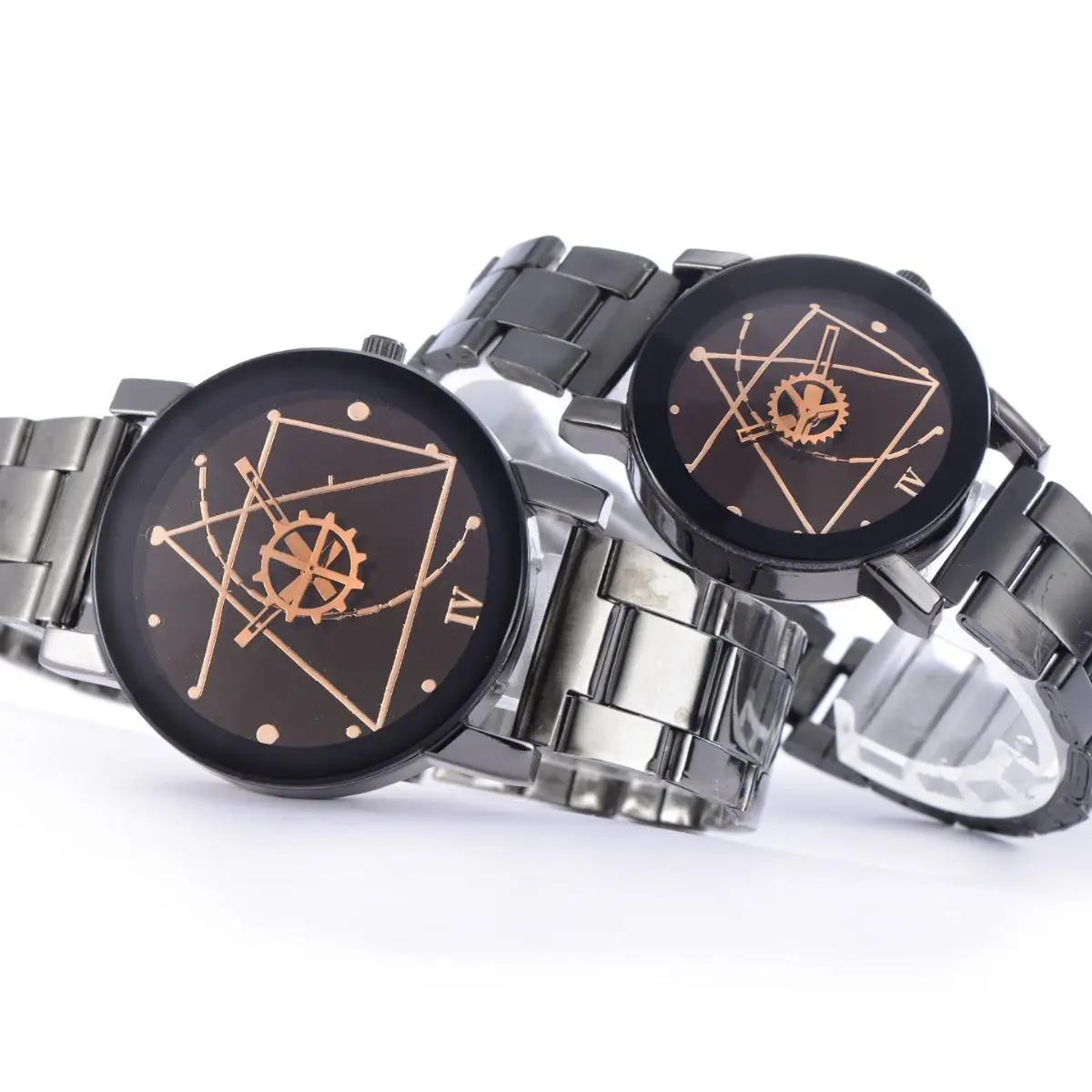 Reloj electrónico con correa de acero, pulsera de cuarzo con personalidad de moda, modelos de comercio exterior, Harajuku, brújula, tocadiscos, engranaje