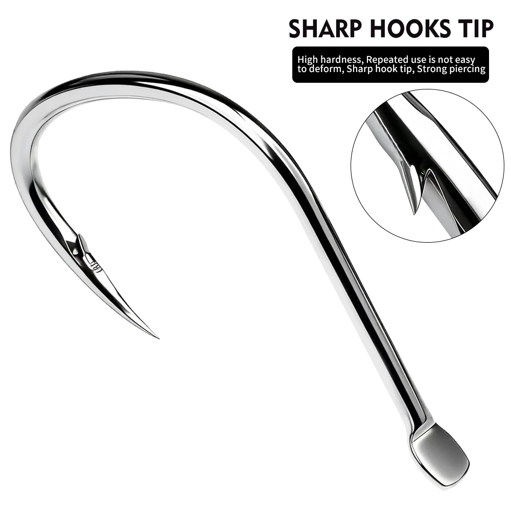 crooked fish hooks Proberos 20PCS/BOX High Carbon Steel Crooked Barbed Fishhook, Circle  Fishing Hooks Set Accessories Tool Tackle fishhooks