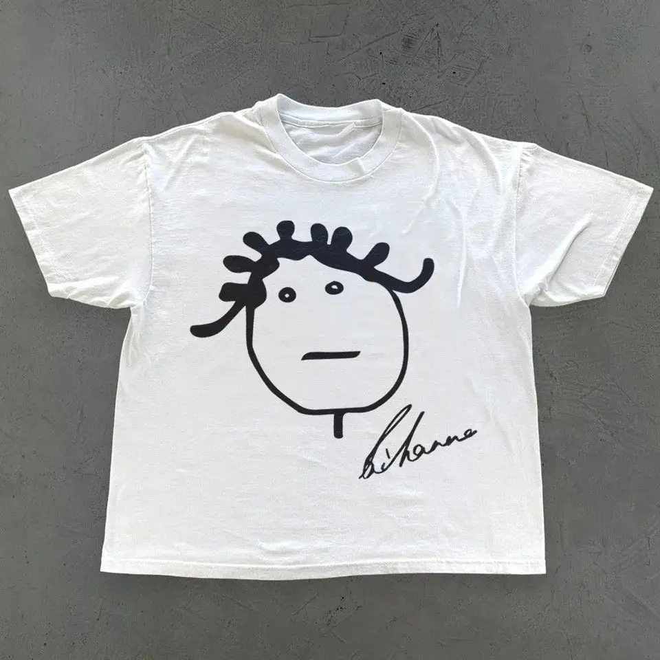 

Американский ретро, нежный, молодежный стиль с непринужденной спинкой, высококачественная мужская и женская футболка из чистого хлопка с художественным дизайном