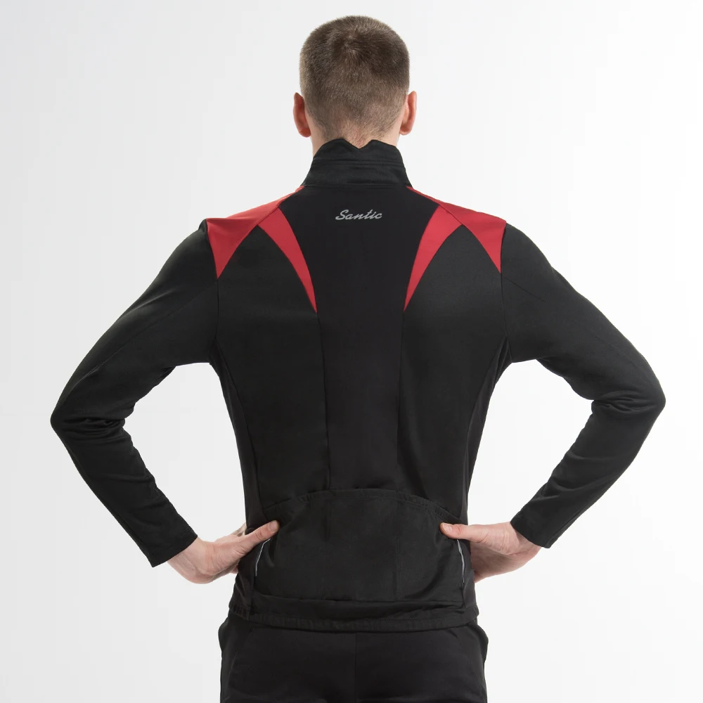 Santic Men Winter Cycling Jackets Windproof MTB Jackets Coat Keep Warm Breathable Comfort Clothes KC6104