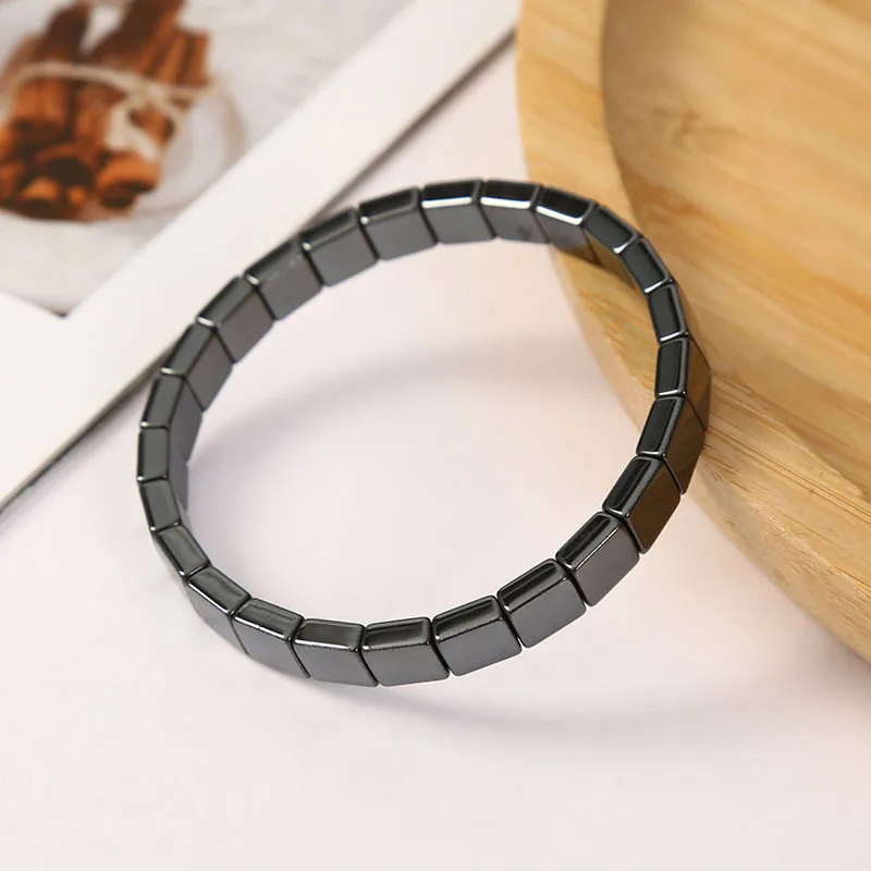 Minimalistisches Gesundheits-Hämatit-Armband für Männer und Frauen, natürlicher Hämatit-Stein, Perlenarmband, Stretch-Heilarmbänder, Geschenkschmuck – Detail 11