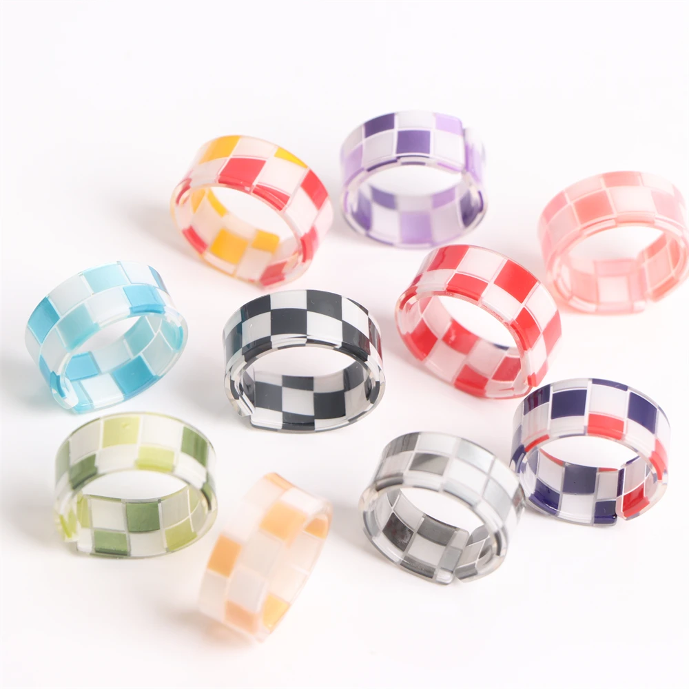 10/20/30/50 قطعة/الوحدة سحر الموضة جميل متعدد الألوان نمط الراتنج النساء خواتم لطيف مضحك فنجر مجوهرات هدايا الحفلات نمط مختلط