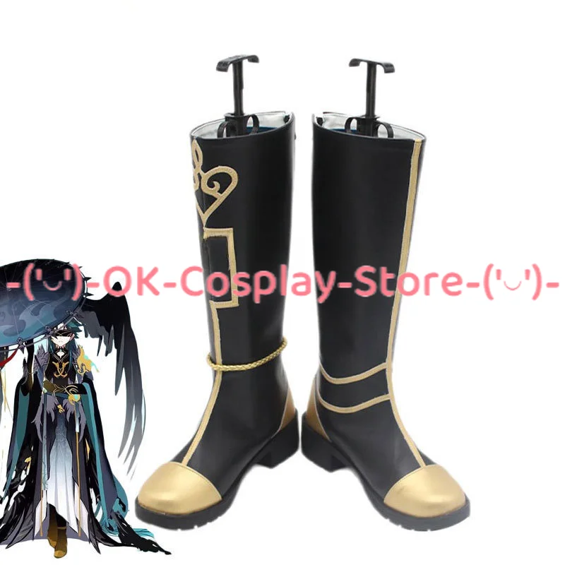 

Game Genshin Impact Xiao Cosplay Shoes Halloween Carnival Boots Cosplay Prop Anime PU Leather Shoes Custom Made