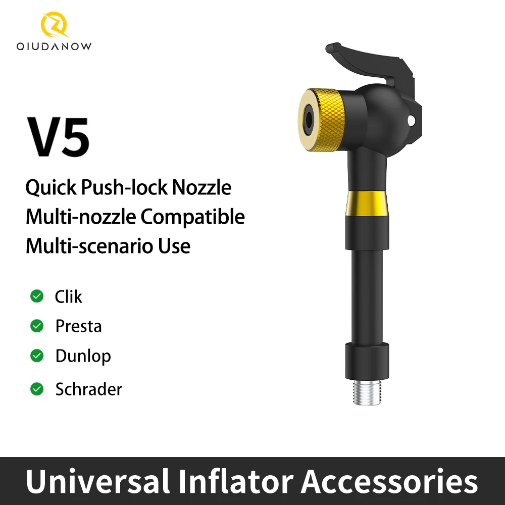 Adaptador de manguera para bomba de bicicleta, compatible con válvulas universales 4 en 1, convertidor de válvulas Clik/Schrader/Presta/Dunlop para bomba de aire